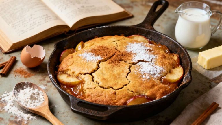 Gâteau à la poêle : recette facile aux pommes