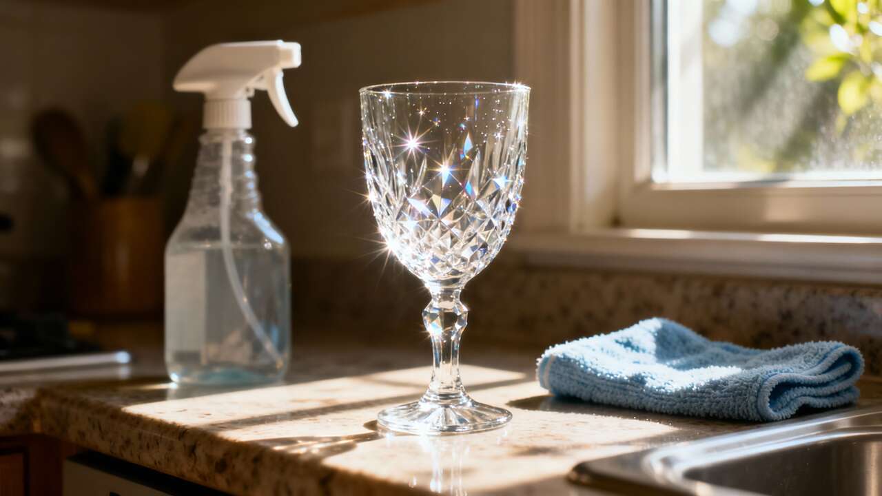 L’astuce de génie des nettoyeurs pros pour retirer le voile de calcaire sur les verres