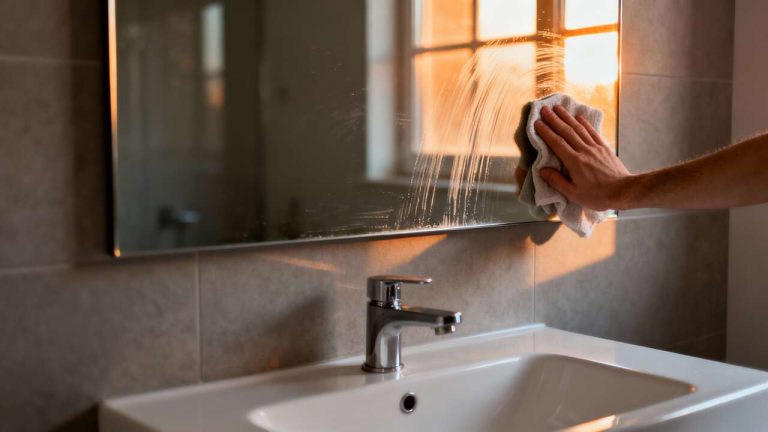 L'erreur que tout le monde fait en nettoyant les miroirs et qui laisse des traces