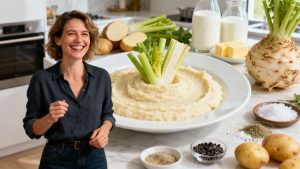 Le secret que Julie Andrieu utilise pour une purée de céleri-rave sans grumeaux et incroyablement gourmande